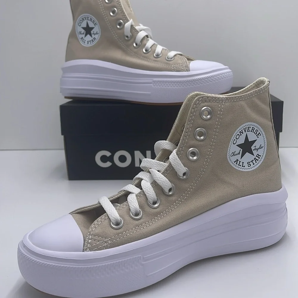 Converse WMNS A04365C CTAS MOVE HI BEACH STONE/WHITE/BEACH STONE Platforms - Picture 15 of 16